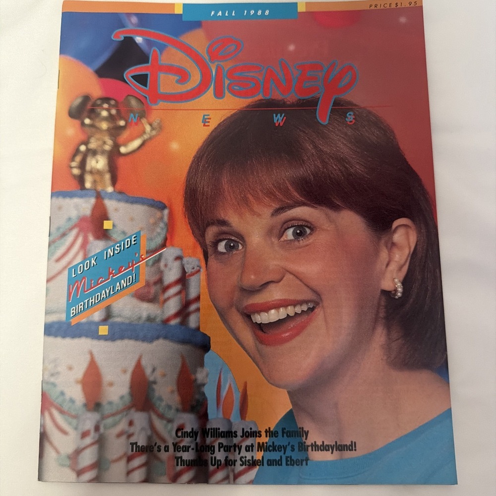 Fall 1988 Vintage DISNEY‎ NEWS MAGAZINE Cindy Williams Mickeys Birthdayland